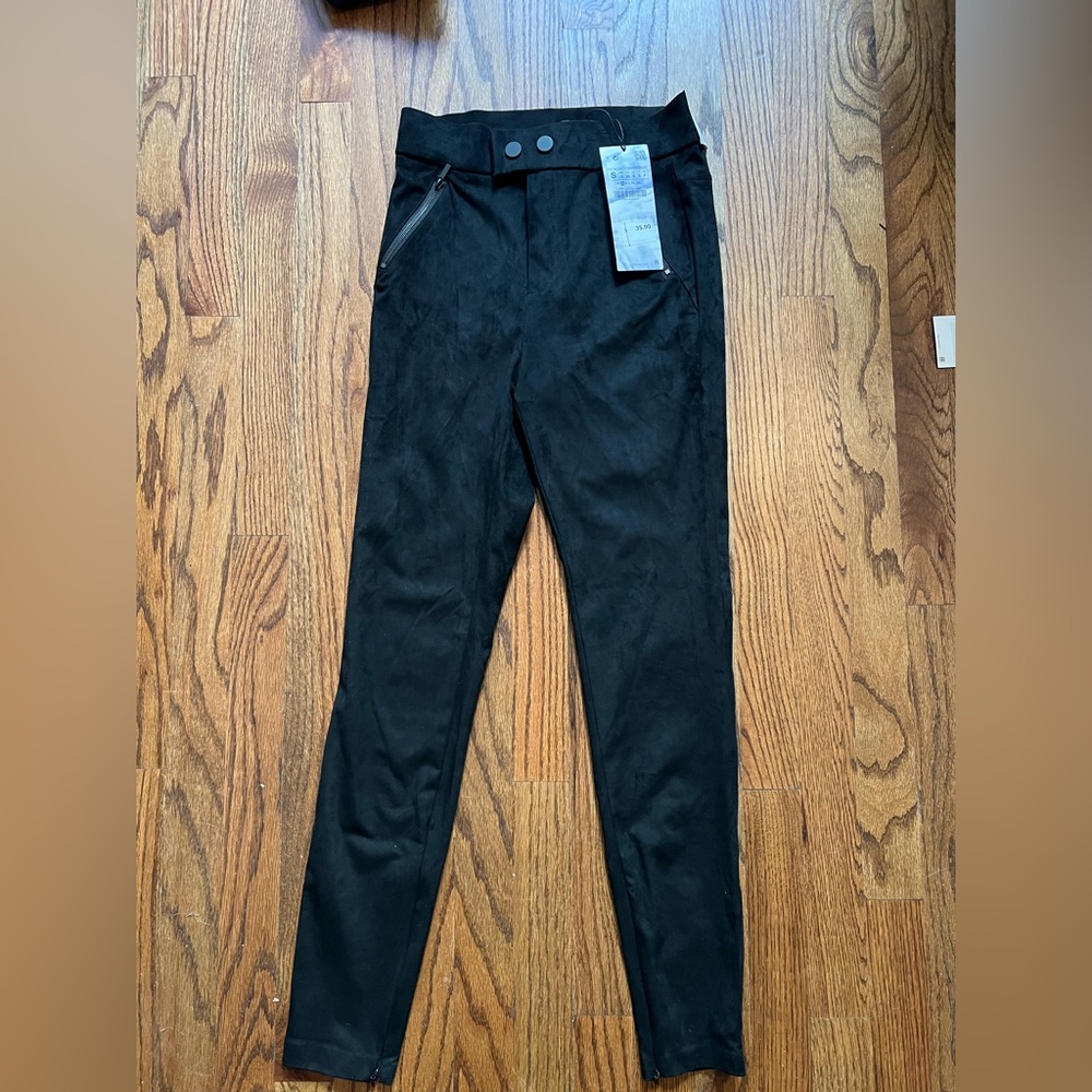 zara black suede pants